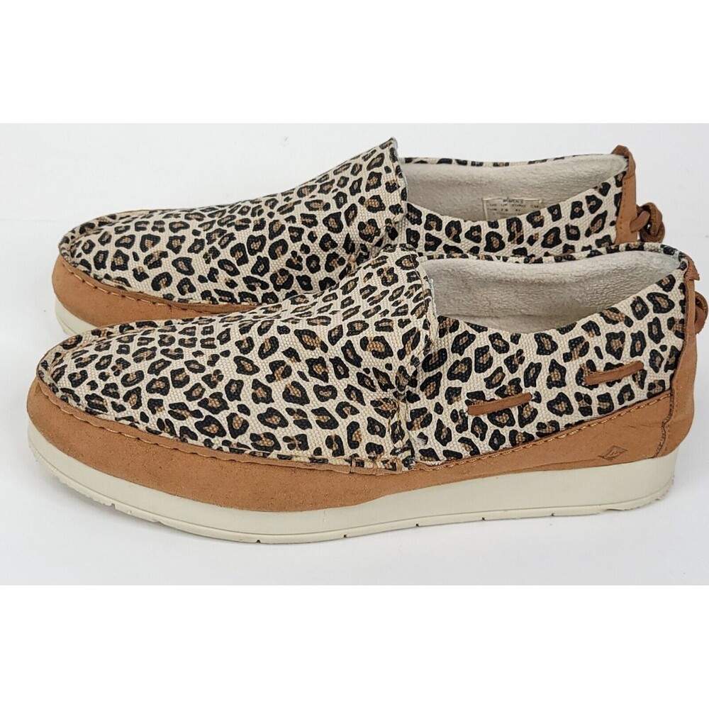 Sperry Moc Sider Leopard Slip On Mocassin Shoes Womens Size 10 M STS87052